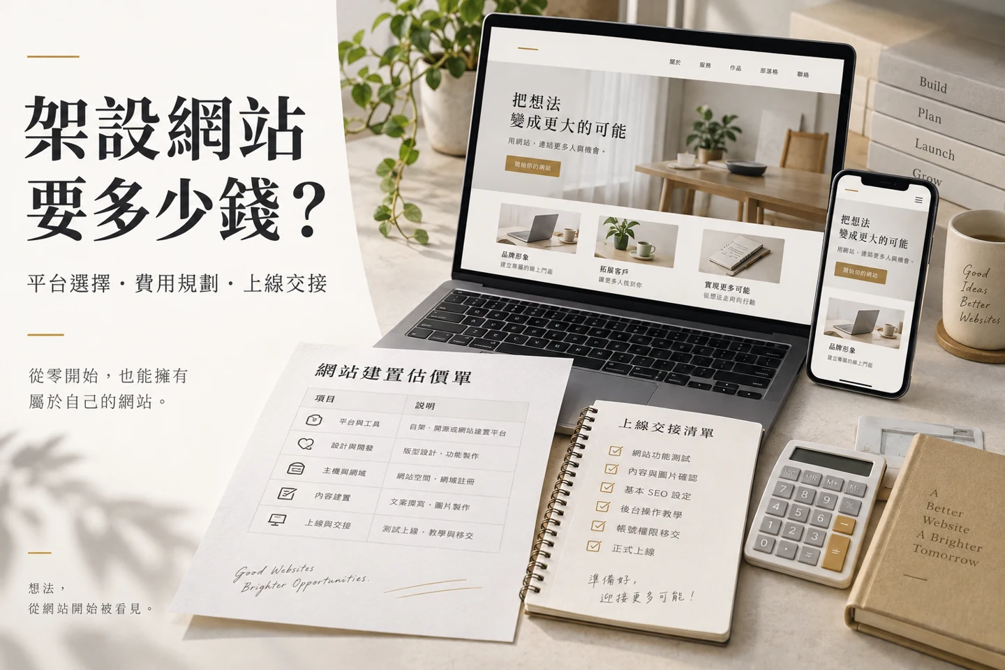 網站架設費用指南:電腦與手機網站、製作估價單及上線交接清單